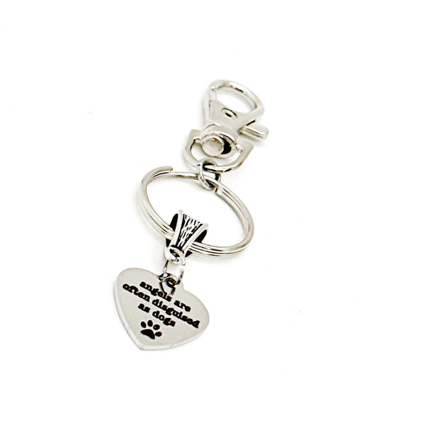 Angels Are Often Disguised As Dogs Charm Keychain, Dog Lover Gift, Loss Of Dog Gift, Dog Passing, Wife Gift, Gift For Her, Veterinarian Gift