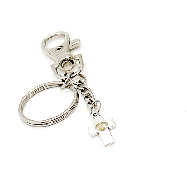Mustard Seed Heart Cross Keychain, Matthew 17 20 Faith Gift, Christian Gift, Scripture Gift, Baptism Gift, Mustard Seed Faith, Sharing Faith