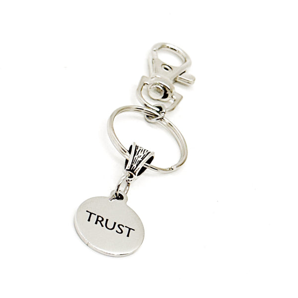 Trust Charm Keychain, Word Gifts, Faith Gift, Affirmation Gift, Faith Words, Trust Word, Gift For Her, Gift For Him, Friend Gifts