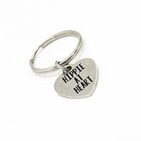 Hippie At Heart Charm Keychain, Friend Gift, Gift For Her, Wife Gift, Husband Gift, Gift For Him, Hippie Friend, Daughter Gift, Mom Gift
