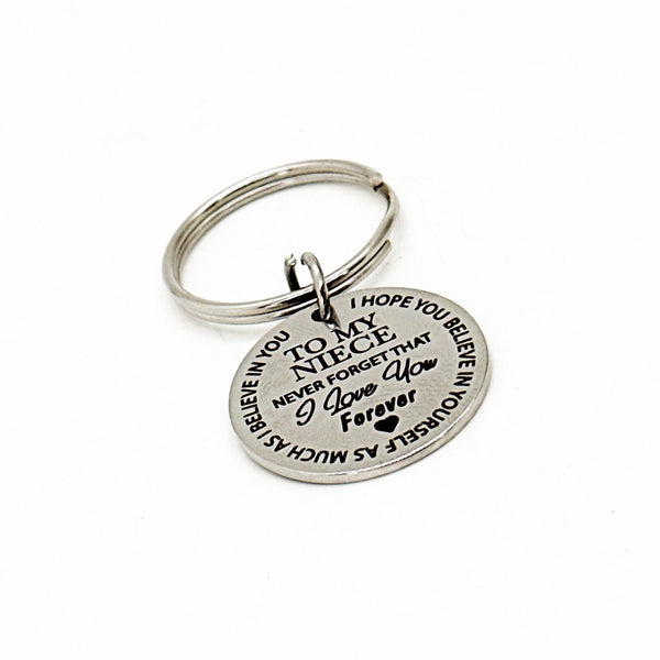To My Niece Charm Keychain, Never Forget I Love You, Believe In Yourself, I Believe In You, Niece Graduation Gift, Niece Birthday Gift