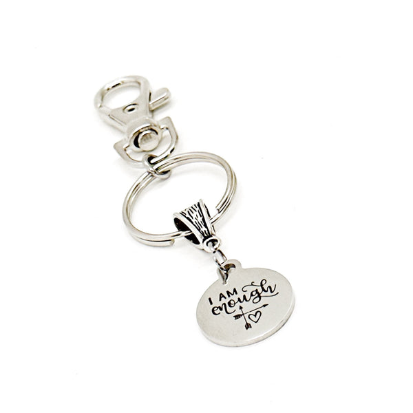 I Am Enough Charm Keychain, Affirmation Gifts, Daughter Gift, Friend Gift, Wife Gift, Self Acceptance, Positivity Gift, Gift For Her