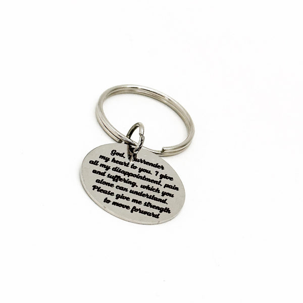 God I Surrender My All Charm Keychain, Give Me Strength, Friend Gift, Prayer Gift, Give Away Pain And Disappointment, Faith Gift, Christian