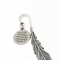 Trust In God With All Your Heart Charm Bookmark, Proverbs 3 5, Lean Not On Your Own Understanding, Faith Gift, Bible Bookmark, Scripture