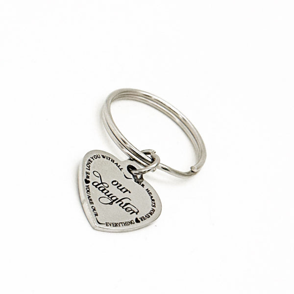 To Our Daughter Charm Keychain, Daughter Gift, Gift From Mom And Dad, Gift For Her, Graduation Gift, You Are Our Everything, We Love You