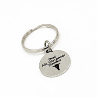 Deaf ASL Interpreter Needed Charm Keychain, Hearing Impaired, Medical Notice, Medical Condition, Awareness Keychain, Hearing Issues