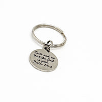 Taste And See That The Lord Is Good Charm Keychain, Psalm 34 8, Faith Gift, Scripture Gift, Cook Gift, Cookbook Author, Chef Gift, Christian