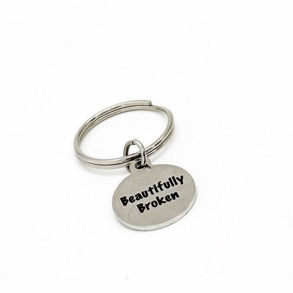 Beautifully Broken Charm Keychain, Recovery Gift, Recovering, Starting Over, Fresh Start, New Beginnings, Broken But Beautiful, Friend Gift