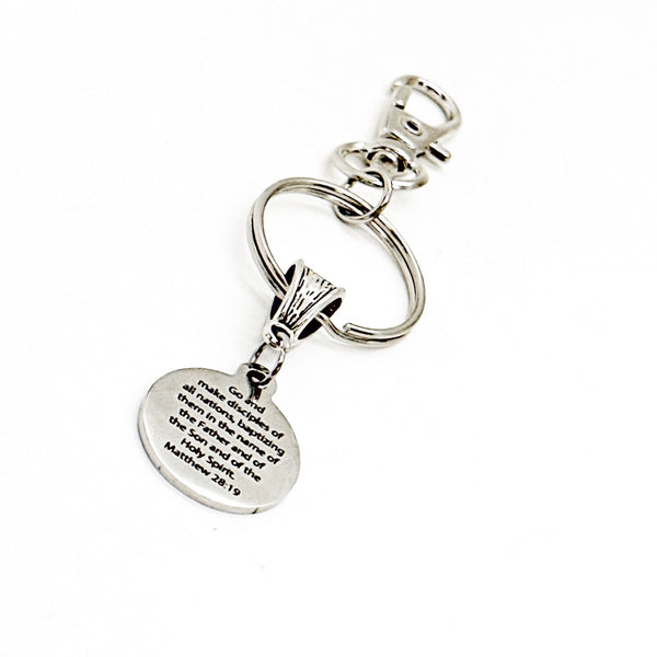 Make Disciples Of All Nations Charm Keychain, Matthew 28 19, Pastor Gift, Missionary Gift, Mission Trip, Missions Team, Faith Gift, Church