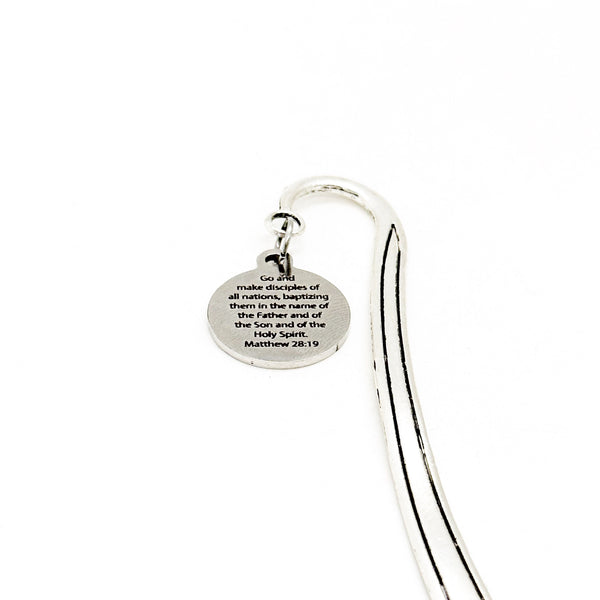 Make Disciples Of All Nations Charm Bookmark, Matthew 28 19, Baptism Gift, Scripture Gifts, Bible Bookmark, Christian Gift, Missionary Gift