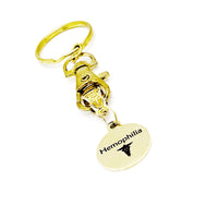 Hemophilia Blood Condition Medical Awareness Goldtone Keychain, Hemophilia Keychain, Hemophilia Notice, Medical Notice, Blood Condition