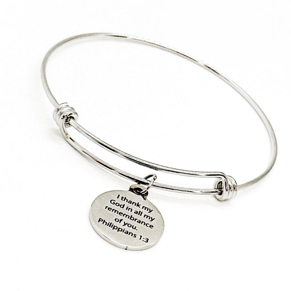 Thank God For You Charm Bracelet, Wife Gift, Mom Gift, Philippians 1 3, Womens Group, Bible Study, Prayer Partner, Gift For Her, Daughter