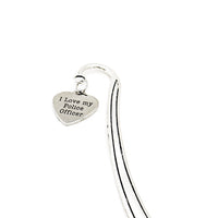 I Love My Police Officer Charm Bookmark, Police Wife, Police Mom, Police Daughter, Gift For Her, Reader Gift, Planner Bookmark, Bible Marker