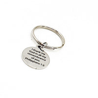 I Thank God For You Charm Keychain, Philippians 1 3, Bible Quote, Pastor Gift, Christian Keychain, Missionary Gift, Faith Gift, Thankful