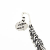 A Negative Thought Is Harmless Until You Believe It Charm Feather Bookmark, Motivating Gift, Encouragement Gift, Son Gift, Daughter Gift