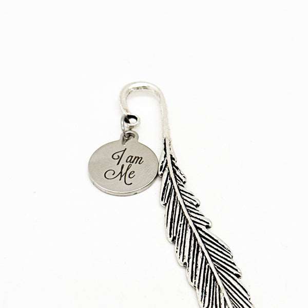 I Am Me Charm Feather Stem Bookmark, Affirmation Gifts, Daughter Gifts, Son Gift, Stocking Stuffer, Christmas Gift, Encouragement Gifts