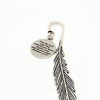 Love The Lord Your God With All Your Heart Matthew 22 37 Charm Feather Stem Bookmark, Faith Gift, Scripture Gifts, Baptism Gift, Graduation
