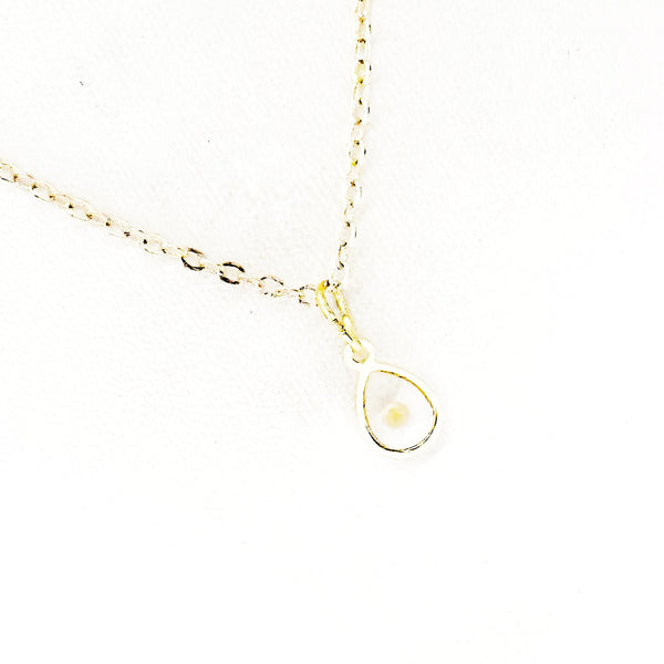 Mustard Seed Teardrop Charm Necklace, Mustard Seed Jewelry, Goldtone Mustard Seed Necklace, Christian Jewelry, Christian Necklace Gift