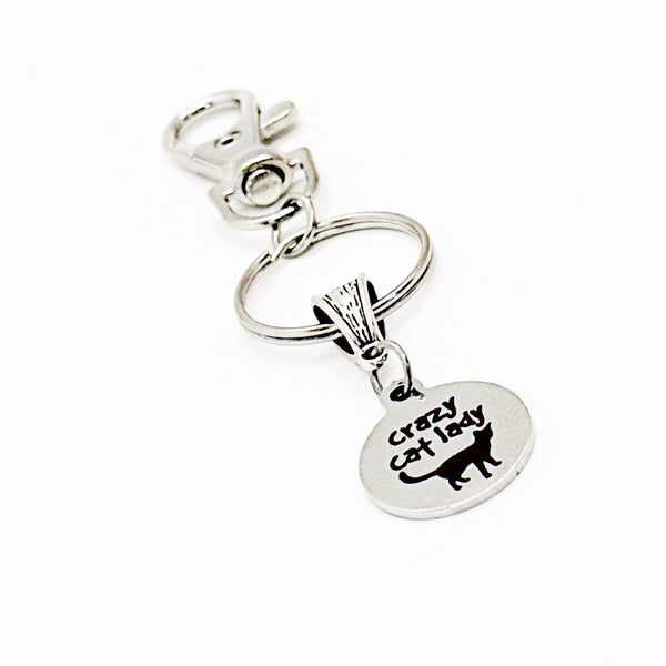 Crazy Cat Lady Clip On Charm Keychain, Cat Adoption Gift, New Cat Owner, Wife Gift, Mom Gift, Friend Gift, Fun Gifts For Her