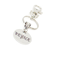 Rejoice Charm Clip On Keychain, Faith Gift, Affirmation, Choir Gifts, Bible Study Gift, Sunday School Gifts, Praise Gifts, Gift For Her