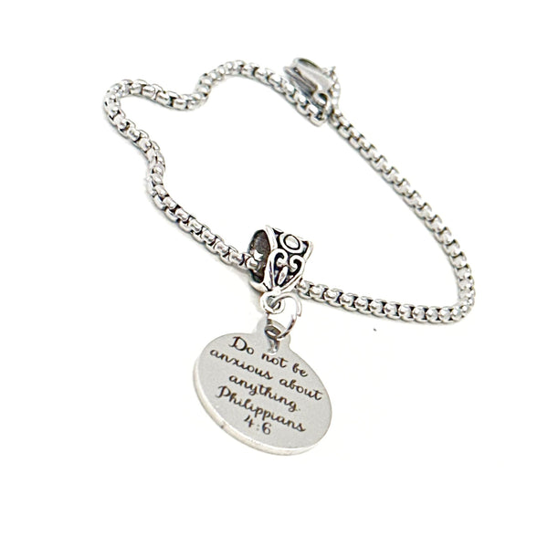 Do Not Be Anxious About Anything Philippians 4 6 Charm Bracelet, No More Anxiety, Peace In Christ, Christian Peace, Gift For Her, Daughter