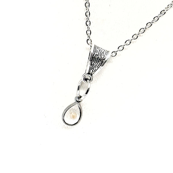 Mustard Seed Silvertone Teardrop Charm Necklace, Matthew 17 20 Bible Verse Necklace, Christian Jewelry, Scripture Gifts, Scripture Necklace