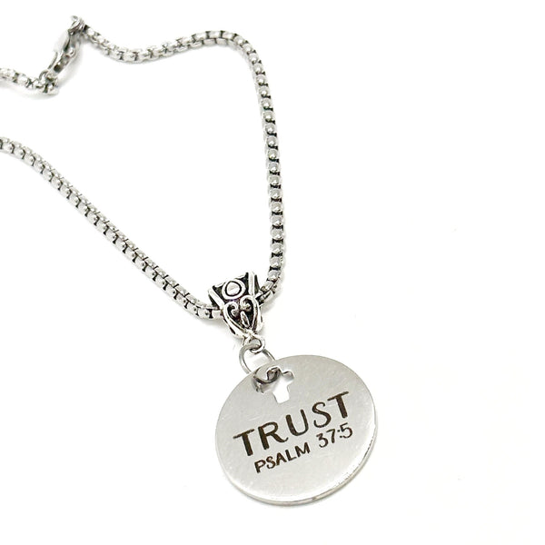 Trust Psalm 37 5 Charm Bracelet Faith Jewelry Trust In The Lord Scripture Reference GIft For Her Daughter Gift Wife Gift Friend Gift