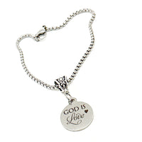 God Is Love Charm Bracelet, Faith Jewelry, Daughter Gift, Baptism Gift, Christian Jewelry, Confirmation Jewelry, Wife Gift, Agape Love