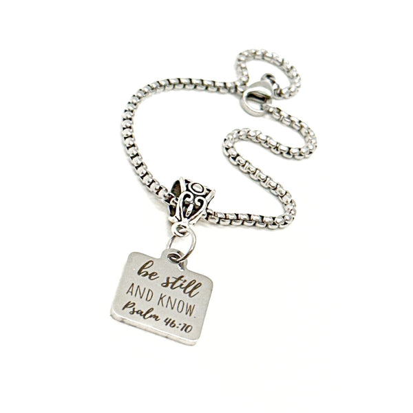 Be Still And Know Psalm 46 10 Charm Bracelet, Know That I Am God, Scripture Jewelry, Faith Gift, Daughter Gift, Friend, Prayer Group