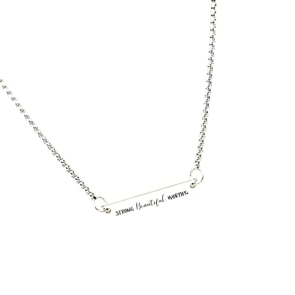 Strong Beautiful Worthy Connector Charm Necklace, Friend Gift, Wife Gift, Daughter Gift, Gift For Me, Granddaughter, Gift For Her