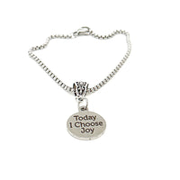 Today I Choose Joy Charm Bracelet, Affirmation Gift, Encouraging Her, Motivational, Happiness Gift, Daughter Gift, Wife Gift, Gift For Me