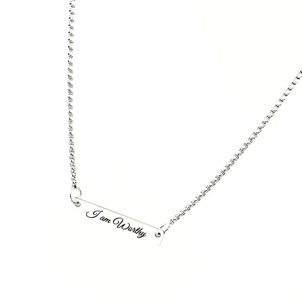 I Am Worthy Connector Charm Necklace, Affirmation Gifts, Motivational Jewelry, Gift For Me, Daughter, Wife, Granddaughter, Encouraging Her