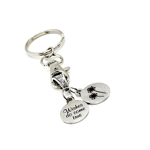 Wishes Do Come True Dandelion Wish Pendant Charm Keychain, Make Wishes, Dream Big, Set Goals, Daughter, Wife, Going To College, Entrepreneur