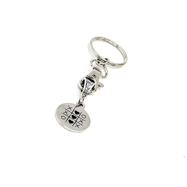 Tic Tac Toe Love Pendant Charm Keychain, Love Gift, Set Goals, Daughter, Wife, Going To College, Girlfriend Gift, Wedding Favor, Anniversary