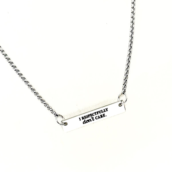 I Respectfully Don’t Care Connector Charm Necklace, Funny Gifts, Friend Gift, Motto Gift For Me, Minding My Business, Daughter Gift, Wife