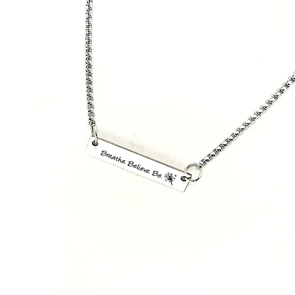 Breathe Believe Be Dandelion Connector Charm Necklace, Encouragement, Encouraging Her, Gift For Her, Daughter Gift, Granddaughter, College