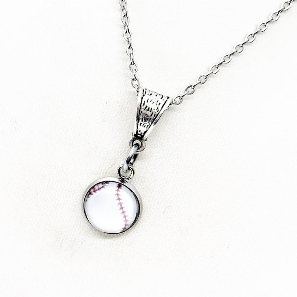 Baseball Cabochon Pendant Necklace, Baseball Mom, Coach’s Wife, Gift For Her, Girlfriend Gift, Baseball Pendant, Team Mom, Baseball Lover