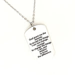 Serenity Prayer Pendant Necklace, Recovery Gift, Recovery Prayer, God Grant Me The Serenity, Faith Gift, Serenity Courage Wisdom