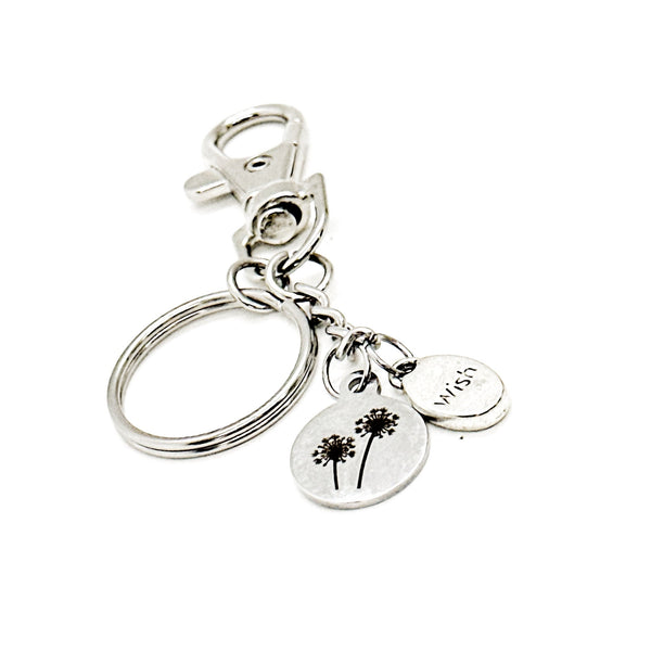 Dandelion Wish Charm Clip On Keychain, Making Wishes, Dream Big, Gift For Her, Daughter Gift, Graduation Gift, Granddaughter Gift