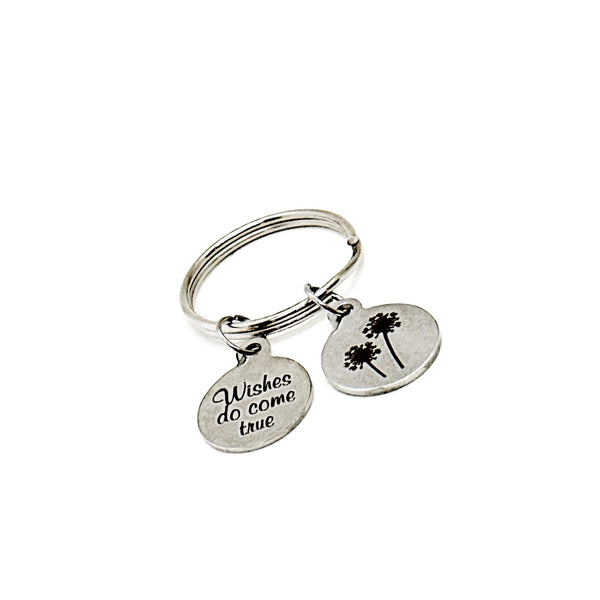 Dreams Do Come True Dandelion Wish Charm Keychain, Daughter Gift, Dream Big, Wife Gift, Son Gift, Entrepreneur, Goal Setting