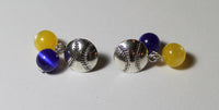 Baseball Beaded Dangle Earrings - Handmade Earrings; Baseball Earrings; Choice of Team Colors; Baseball Fan; School Colors; Team Spirit