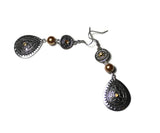 Southwestern Style Dangle Earrings with Golden Pearl Bead, Statement Earrings for Wife, Southwestern Earrings, Gift For Her, Bead Jewelry