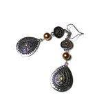 Southwestern Style Dangle Earrings with Golden Pearl Bead, Statement Earrings for Wife, Southwestern Earrings, Gift For Her, Bead Jewelry